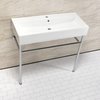 Fauceture 39" Porcelain Console Sink with Stainless Steel Legs (Single-Hole), White/Chrome VPB39171ST
